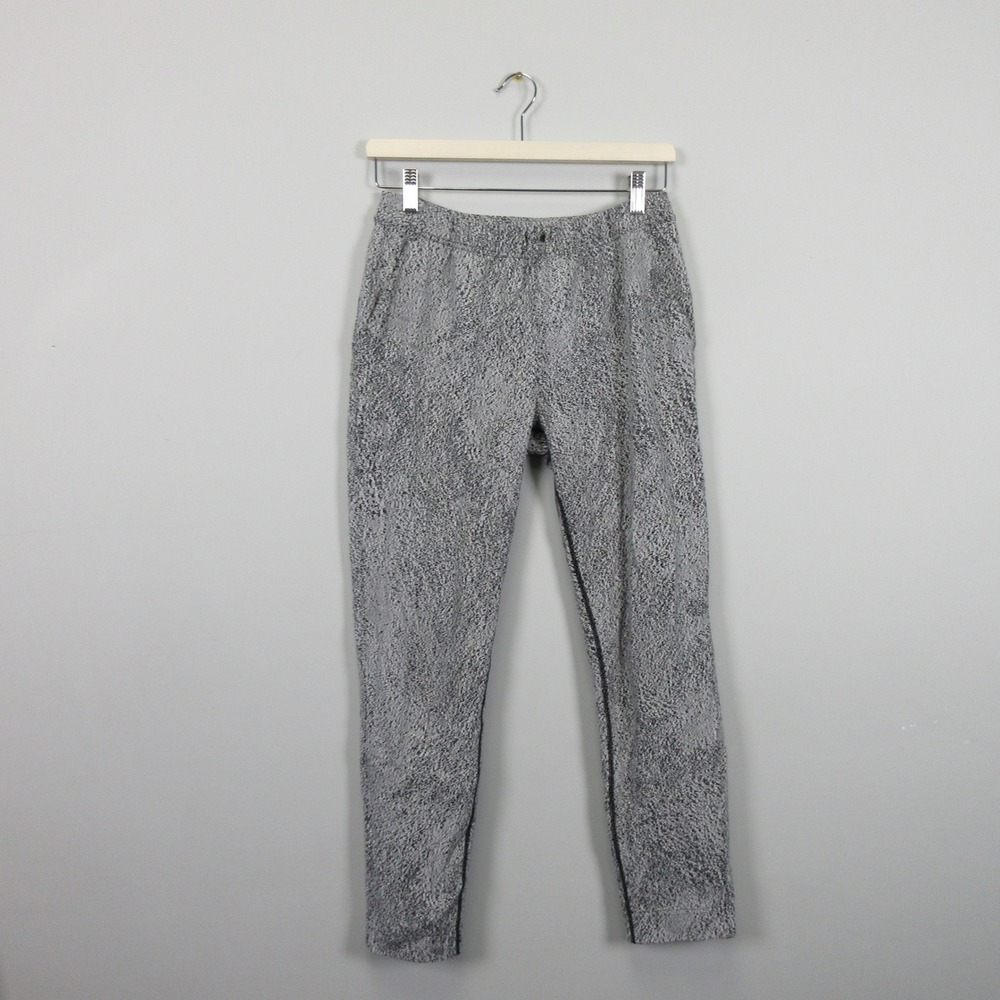 Lululemon Women's Jet Crop * Drawstring* Black White Textured Casual Pants Sz 4 - Picture 1 of 14